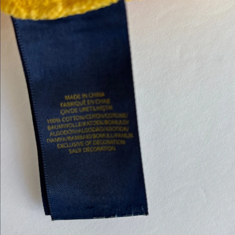 Polo Ralph Lauren Distressed Yellow Big Pony‎ Logo Full Zip Hoodie Boys Large